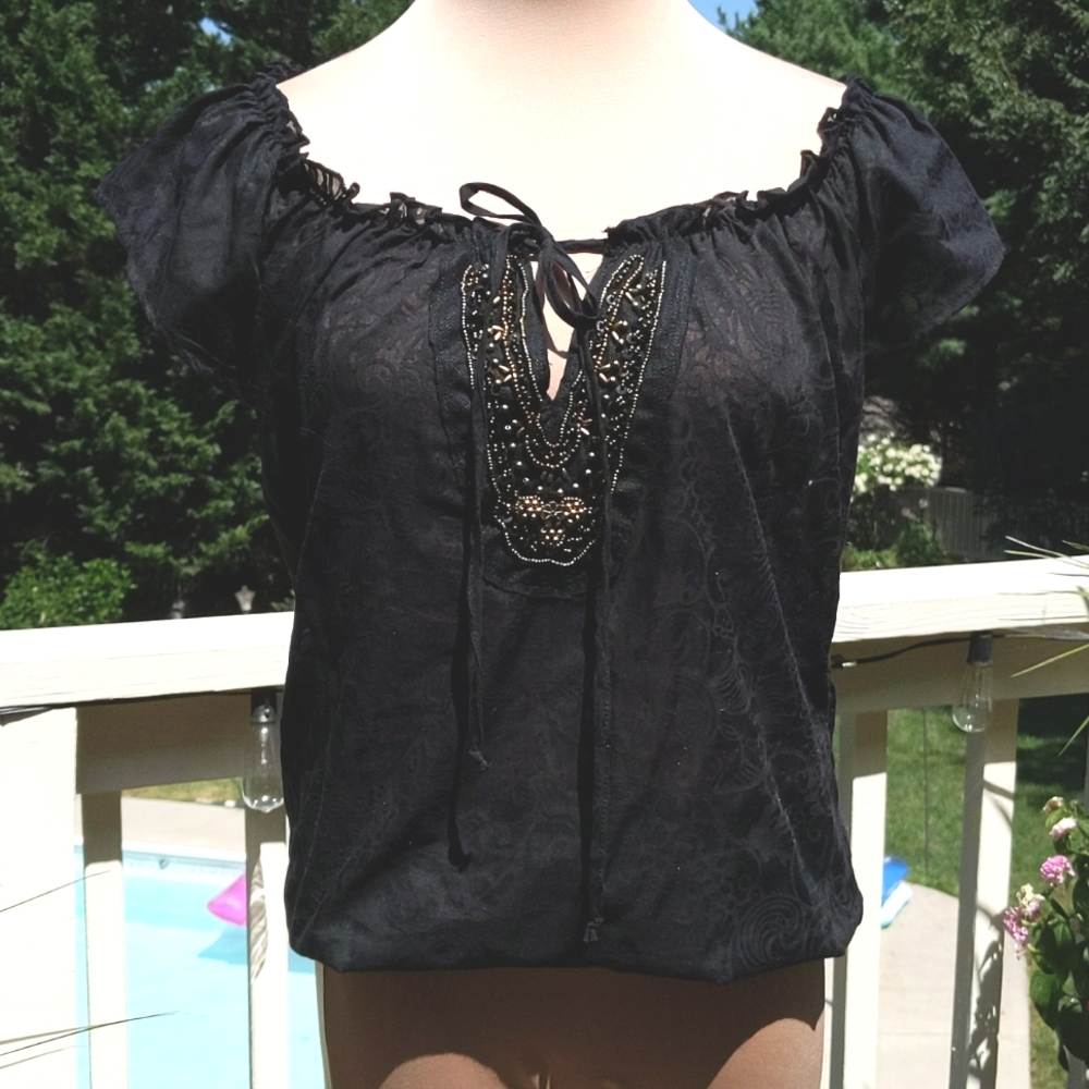 6 Degrees Embellished Top Euc